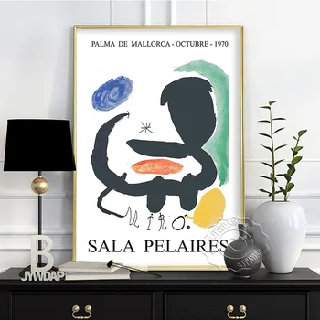 Retro Joan Miro Artwock Plakatas, Joan Miro Parodos Muziejaus Plakatą, Derliaus Meno Prancūzijos Sienos Menas, Galerija Maeght Sienos Nuotrauka