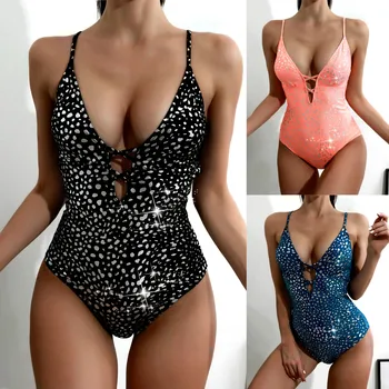 S-XXL mados Beach party maudymosi kostiumėlį Moterų Plius Dydis Spausdinti Tankini Swimjupmsuit maudymosi kostiumėlį Paplūdimio Kamšalu Maudymosi kostiumai juodas bikini F4