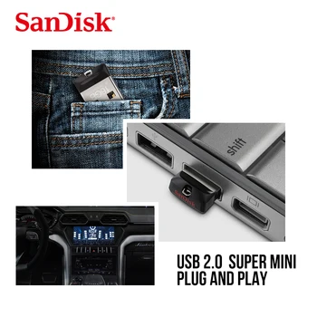 SanDisk Originalus CZ33 Mini Pen Drives 64GB 32GB 16GB 8GB USB Flash Drive USB 2.0 Stick U Diską, USB Raktą pendrive