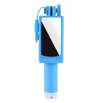 Selfie Stick Sulankstomas Mini Išmanųjį telefoną Selfie Klijuoti su galinio vaizdo Veidrodis Ištraukiamas Monopodzie Telefono Turėtojas 