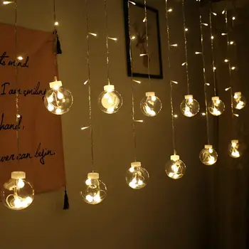 Skaidrus, Norinčių Kamuolius 138 Led Apšvietimas String LED Užuolaidų Pasakos String Romantiška Kalėdos Vestuves Apdaila