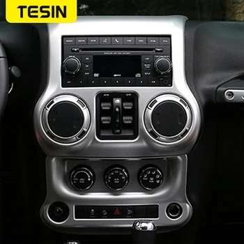 TESIN ABS Automobilių dėtuvė prietaisų Skydelyje Oro Kondicionierius Jungiklis Dekoravimo Įrankių Skydelio Dangtelį Lipdukas, skirtas Jeep Wrangler JK 2011-2017