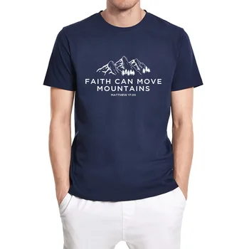 Tikėjimas Gali Perkelti Kalnus Mato 17:20 Krikščionių Marškinėliai Moterims vyriški Marškinėliai trumpomis Rankovėmis Juokinga Unisex Marškinėliai Topai Tee