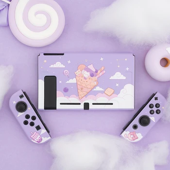 TPU Minkštas Viršelis Nintendo Jungiklis Atveju Animacinių filmų Violetinė Mergaičių Pasakos Lygos Apsaugos Atveju Atgal Girp Shell 