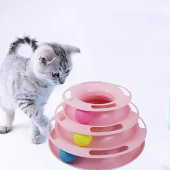 Trijų Lygių naminių kačių žaislas Tower Dainos Disko katė Žvalgybos Pramogų triple play disc kačių žaislai kamuolys Mokymo Pramogų plokštė