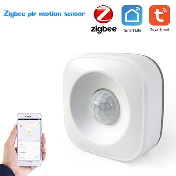Tuya ZigBee PIR Judesio Jutiklis AAA baterijomis Detektorius Smart Home Dirba su Tuya ZigBee Hub