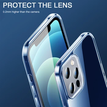 Ultra Plonas Objektyvo Apsaugos Atveju iPhone 12 11 Pro Max XR X Xs Max 5 6 7 8 Plus SE 2020 m. 11 Minkštas Aišku, Silikono Atveju Galinį Dangtelį