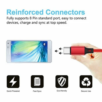 UNIJA 4A Greito Įkrovimo Kabelį, Tipas C USB C Micro USB Android Duomenų Kabelis Sinchronizavimo Perduoti Mobiliojo ryšio Telefoną 