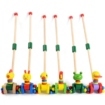 Vaikams, Mediniai Žaislai, Ankstyvosios Vaikystės Baby Walker Deconstructable Medinis Vieno Poliaus Žingsnis Krepšelį Bamblys Stumia Žaislas