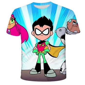 Vaikų Vasaros trumpomis Rankovėmis T Marškinėliai Kūdikių 3D Anime T Shirts, Gyvūnų T Marškinėliai Berniukams T Shirts Teen Titans Kawayi Viršūnes 4-14Years