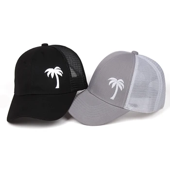 Vasarą naujos mados kvėpuojantis beisbolo kepuraitę lauke, pavėsyje, saulės, skrybėlę akių golfo skrybėlę kūrybos kokoso medžio siuvinėjimo hip-hop skrybėlę