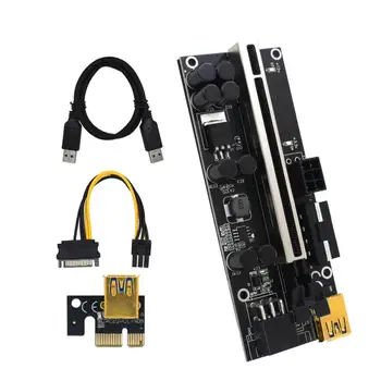 VER009S Plus PCI-E Riser Card 009S PCIE X1 Kad X16 6Pin Power 60CM USB 3.0 Kabelį Grafikos Plokštę, GPU Kasybos Didmeniniams