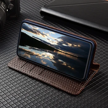 Verslo natūralios Odos Magnetinio Flip Cover For Samsung Galaxy S6 S7 krašto S8 S9 S10 S20 S21 Plus Ultra Atveju Prabanga Piniginės