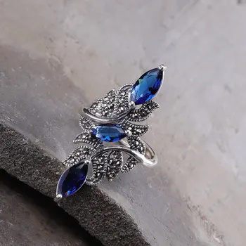 Vestuvių žiedas švelni mėlyna cirkonis moterų žiedas mados naujų vestuvių papuošalai naujųjų metų dovana