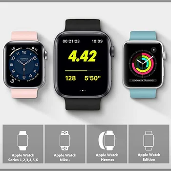 Vieno žiedo diržu, Apple Watch 6 SE 5 4 serijos, 40mm ir 44mm dirželiai, silikono sporto apyrankę, elastinga viena kilpa dirželis