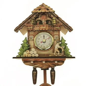 Vietoje Sieninis Laikrodis Gegutė Laikas Žadintuvas Šiaurės Retro Laikrodis Medinis Gyvenamasis Kambarys Laikrodis