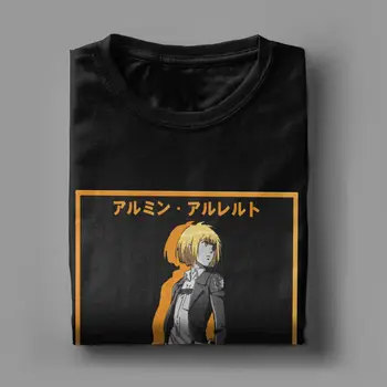 Vyriški Armin Arlert Ataka Titan Marškinėliai AOT Shingeki No Kyojin Anime Medvilnės Drabužius, Vintage Tees 4XL 5XL 6XL T-Shirt