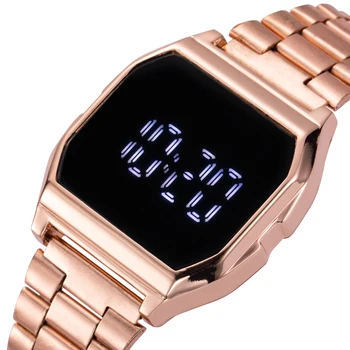 Vyriški Sportiniai Laikrodžiai Skaitmeninių Elektroninių LED Laikrodžiai, Nerūdijančio Plieno Watchband Vandeniui Karinės Armijos Laikrodis reloj hombre
