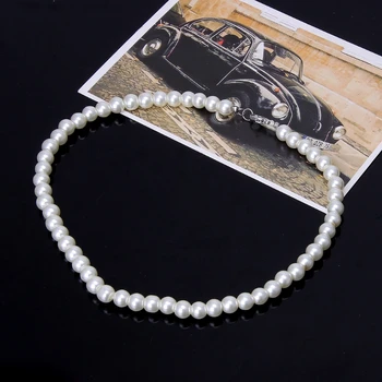 X7YC Elegantiškas Dramblio kaulo, Baltos spalvos Stiklo Imitacija Gėlavandenių Perlų Karoliai Moterų Jewerly