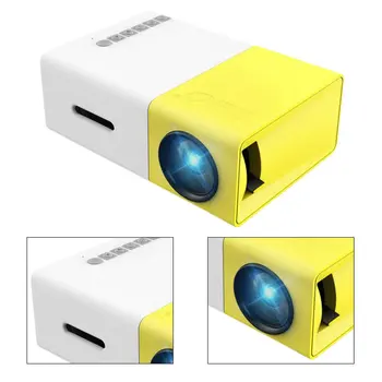 YG300 Mini LED Projektorius 480x272 Pikselių Palaiko 1080P HDMI USB Audio Media Grotuvų, Nešiojamų Home Office Mobiliojo Telefono Projektorius