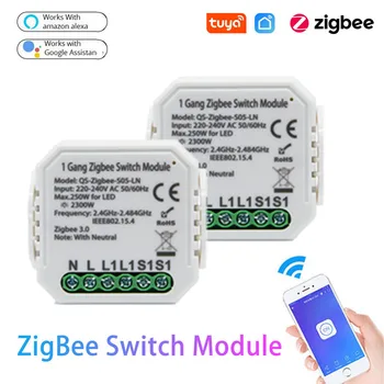 Zigbee 3.0 Smart Relės Perjungimas Modulis Išmaniųjų Namų Nuotolinio Valdymo Modulis Veikia Su Alexa 