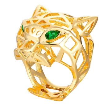Zlxgirl papuošalai prabangos prekės Aukso spalvos gyvūnų vario vyrų piršto žiedas papuošalai Dubajaus Aukso vestuvinį žiedą, punk anel aneis bijoux