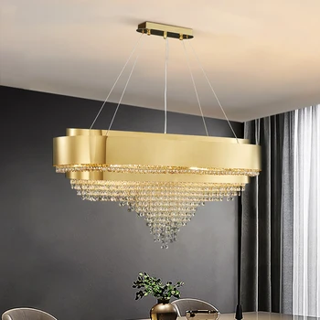 šviestuvo šiuolaikinės virtuvės lempos kambarį apdaila pakabos šviestuvas stačiakampio šviesos rungtynių valgomasis 2021 aukso žibintai
