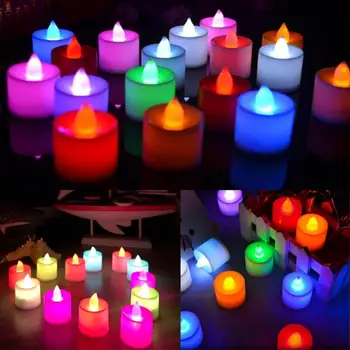 Žvakė Vandeniui Flameless LED Žvakė Spalvotų Lempų Modeliavimas Spalvos Liepsna Arbata Šviesos Namuose Vestuvių, Gimtadienio Apdaila